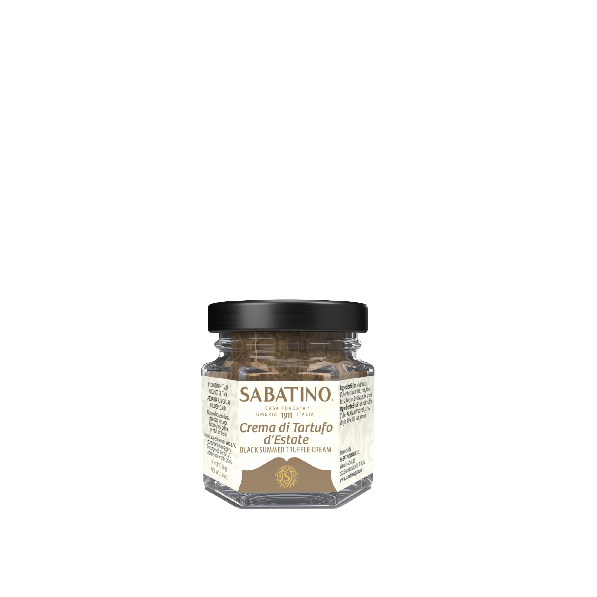 a jar of food with a white label