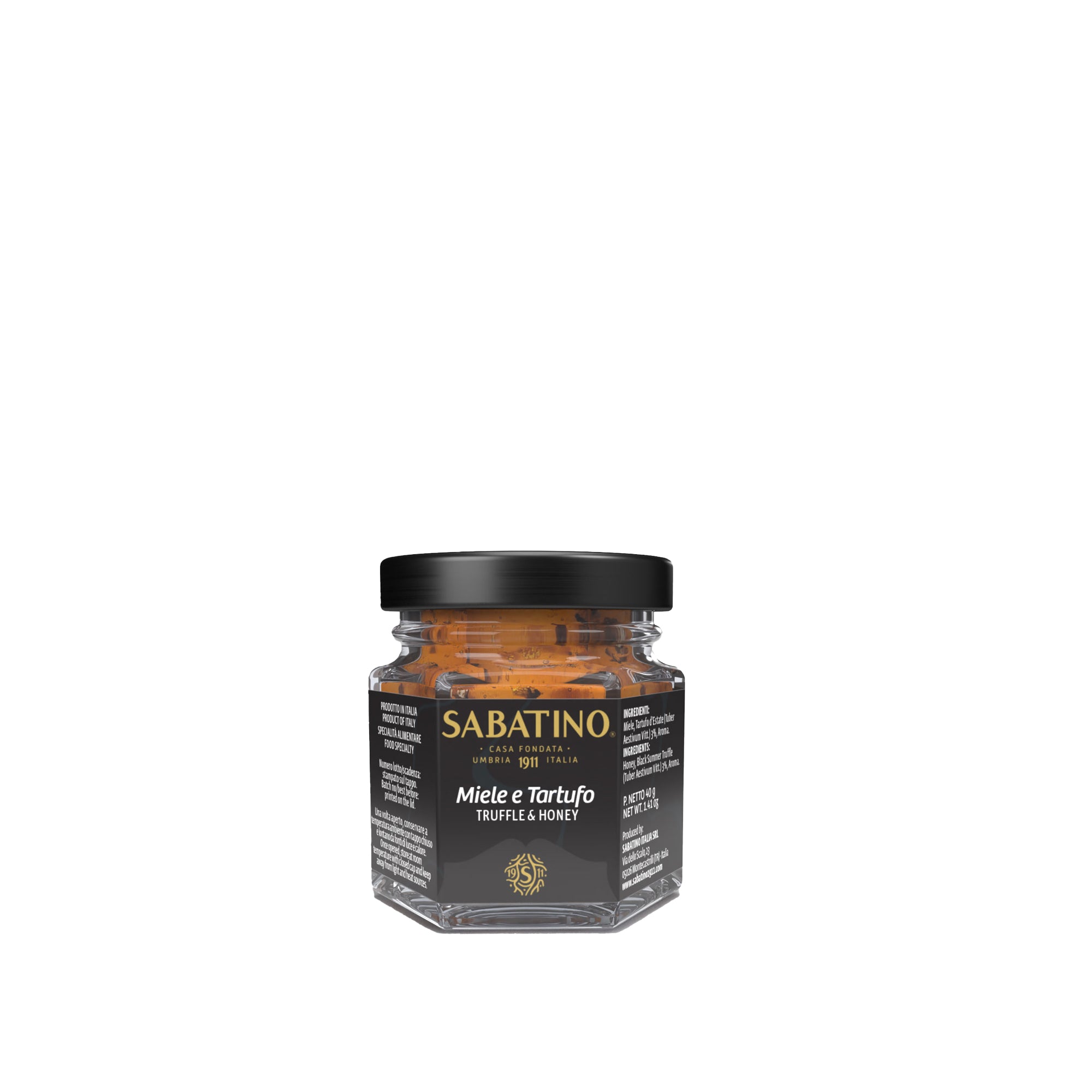 a glass jar with a black lid