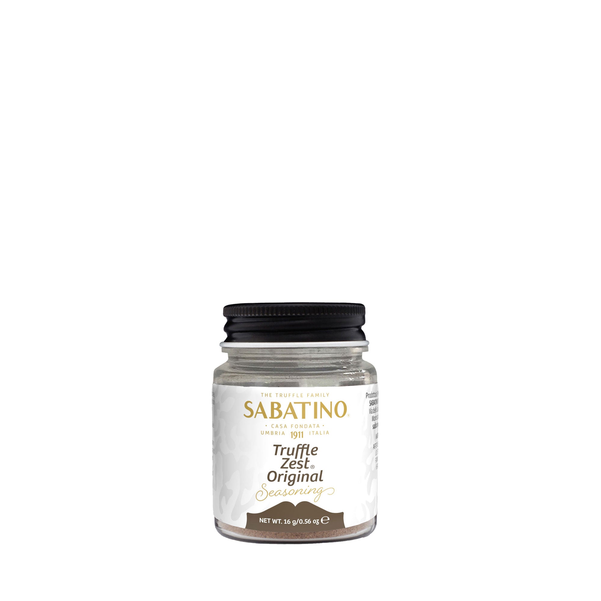 a small glass jar with a white label