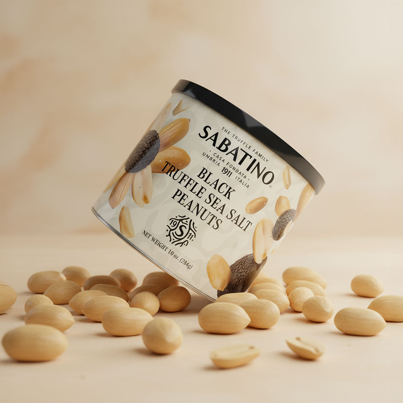 a jar of peanuts on a table