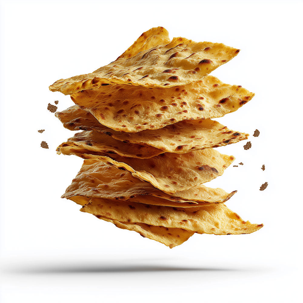 a stack of chips falling