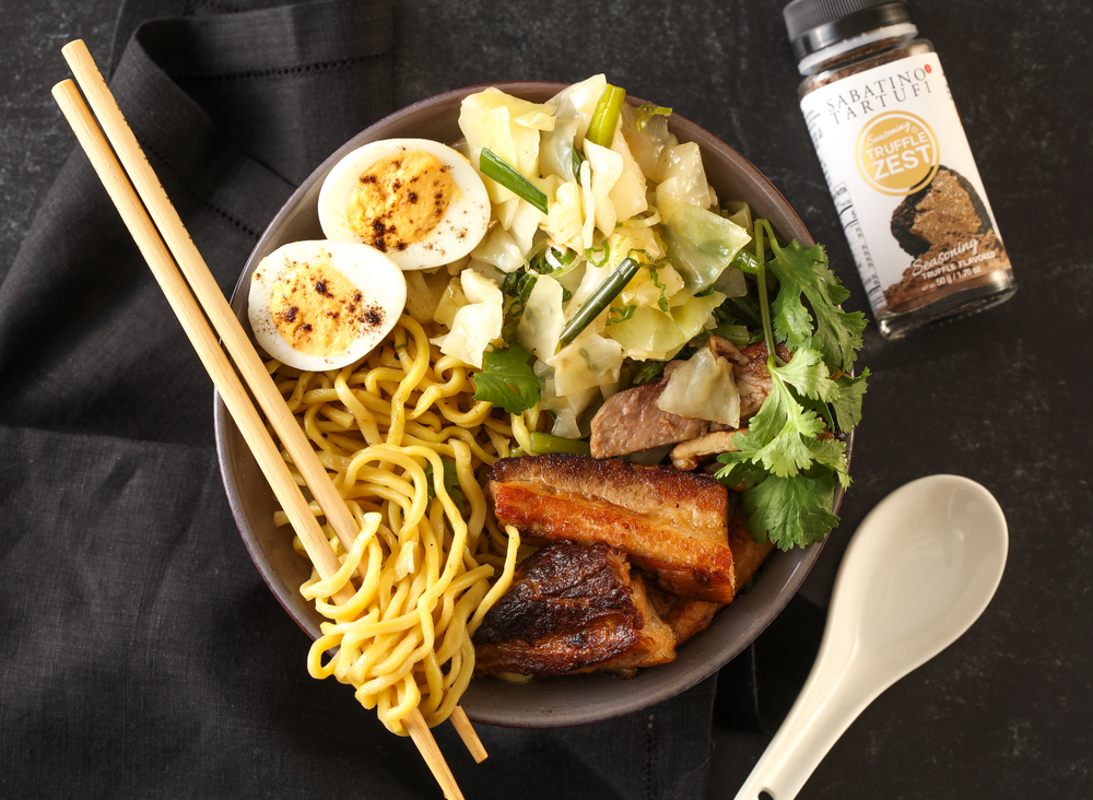 Ramen with Pork Belly and Truffle Savory Broth