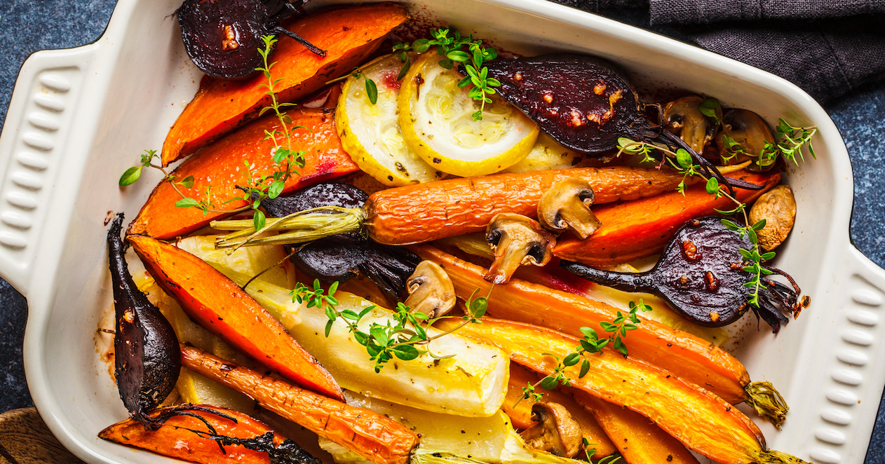 Roasted Root Vegetable Salad with Truffle Honey Vinaigrette