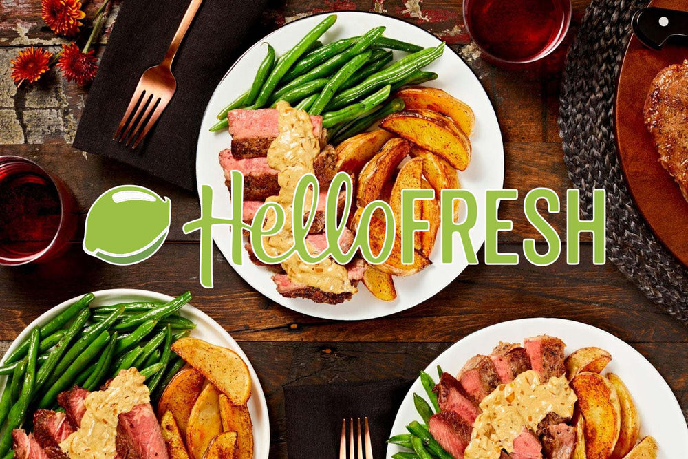 Truffle Rib-Eye Steaks with Seasoned Potato Wedges and Roasted Green Beans