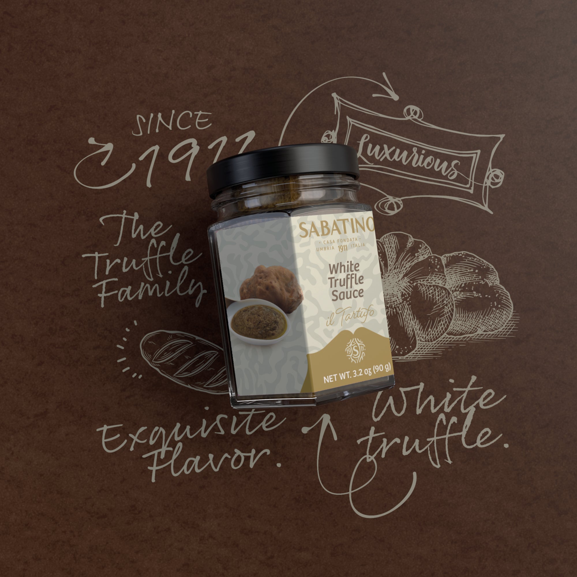 a jar of sauce on a table