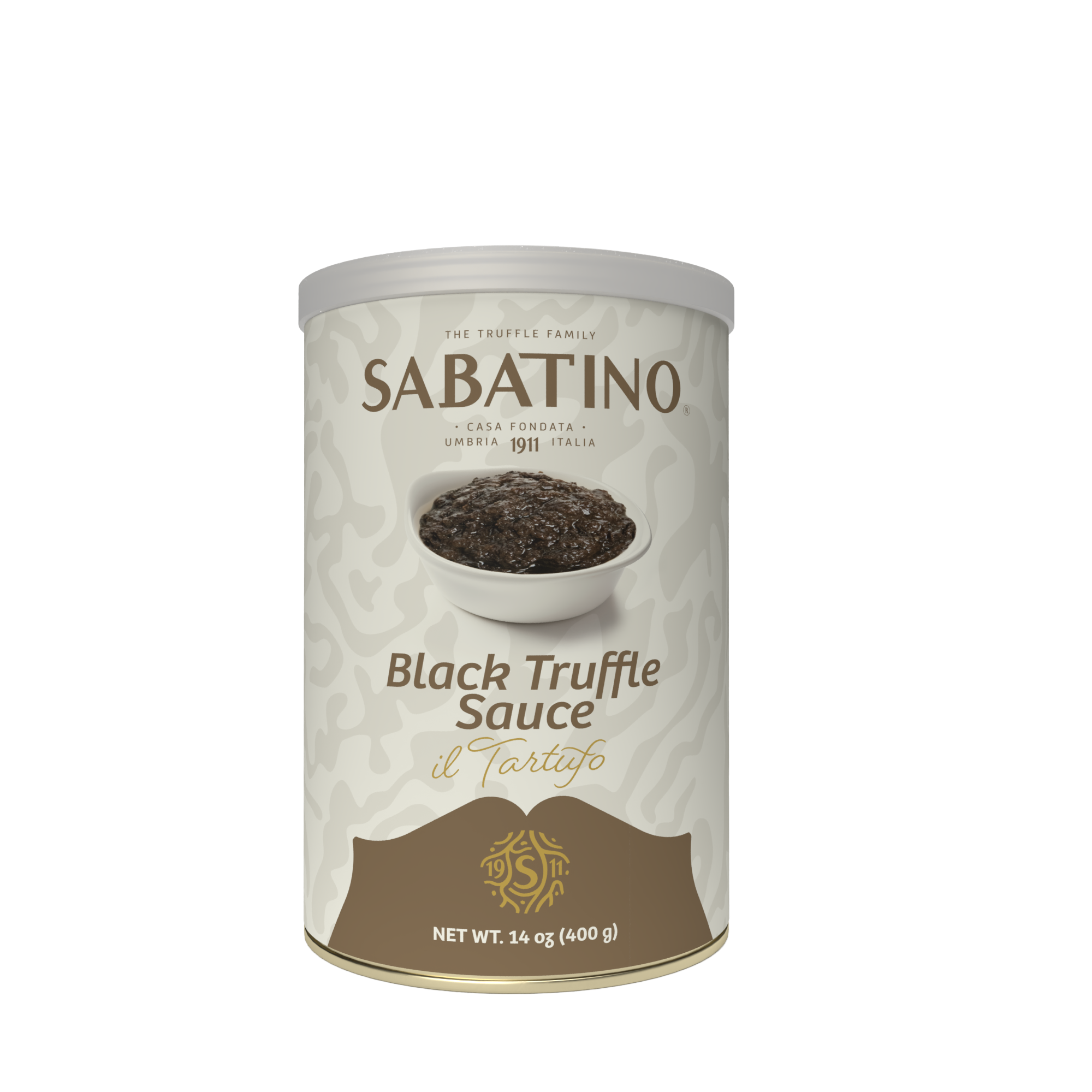 a can of black truffle sauce