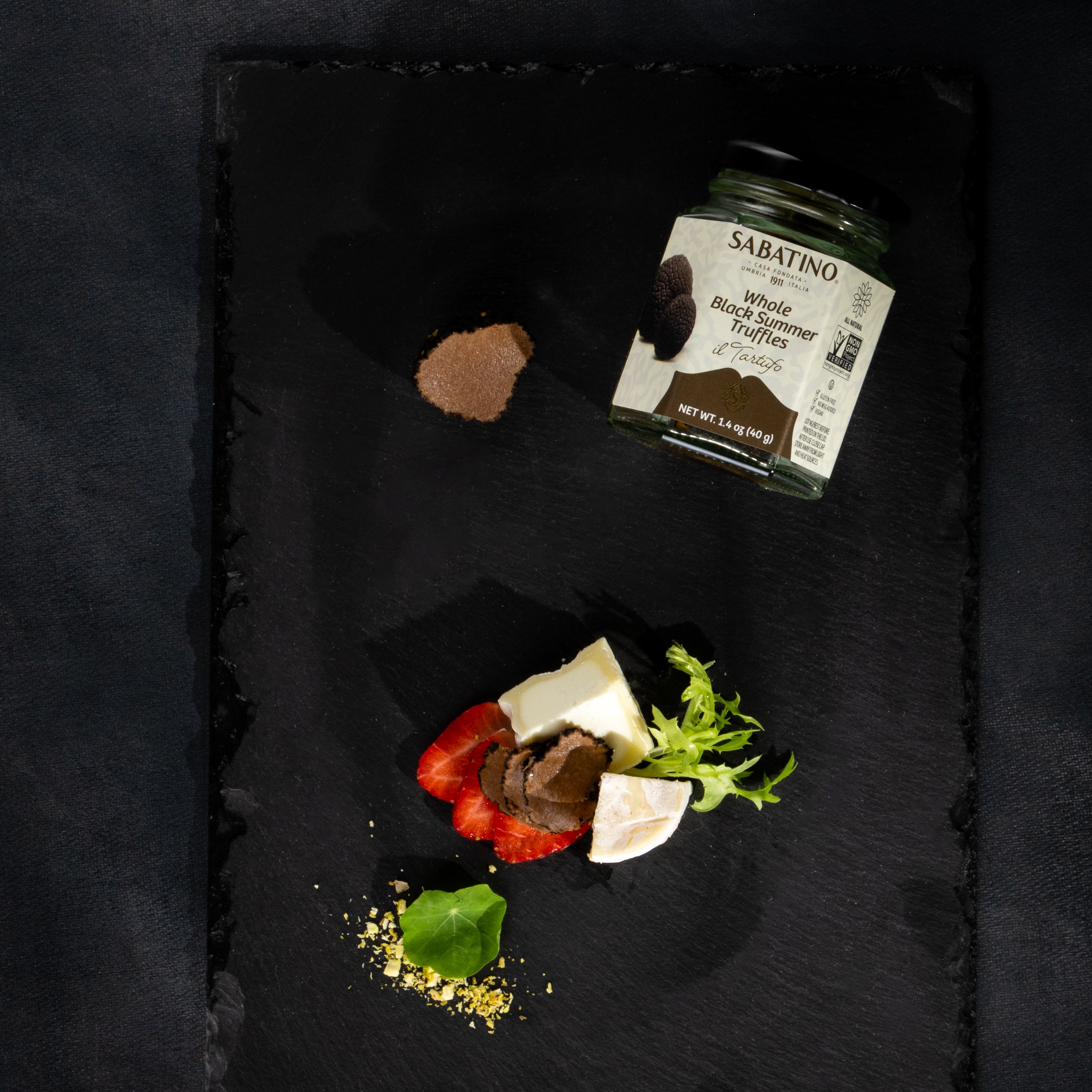 a plate with food on it