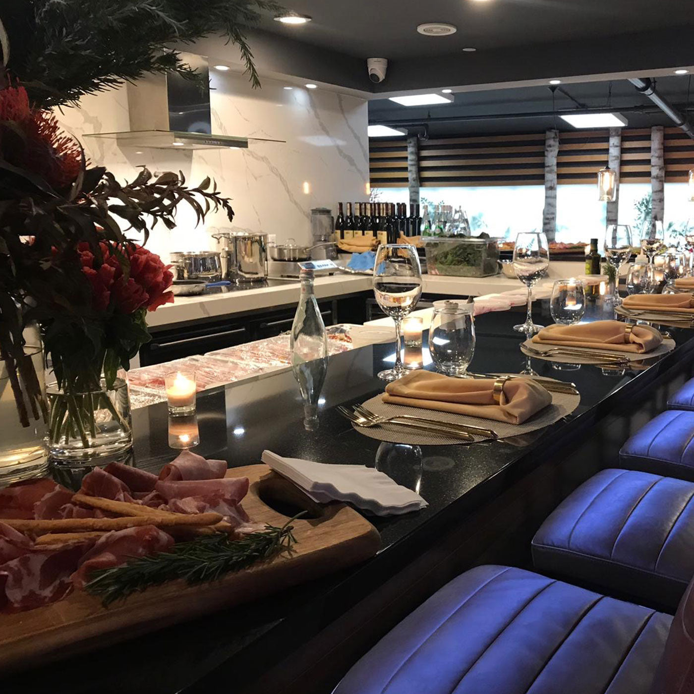 a table with food on it