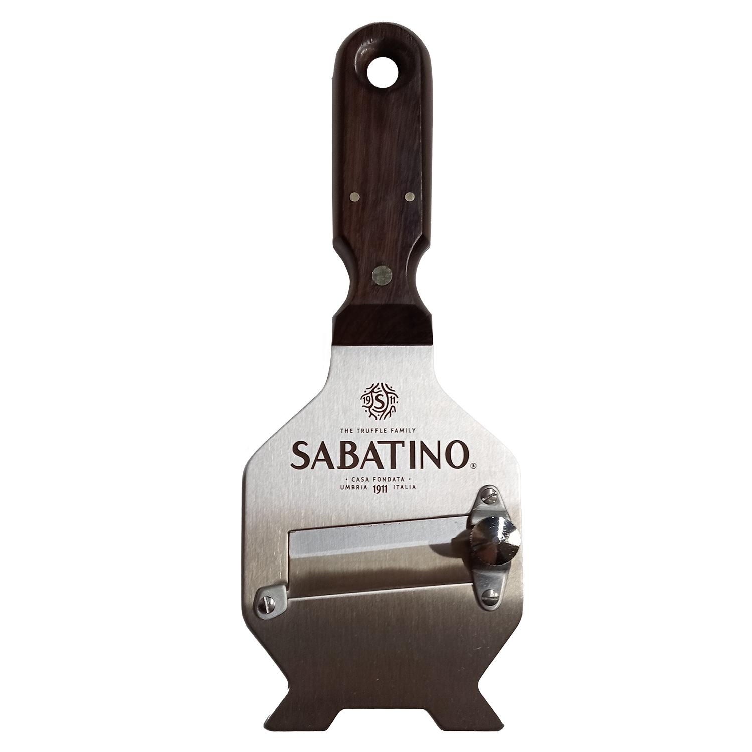 a metal knife with a handle