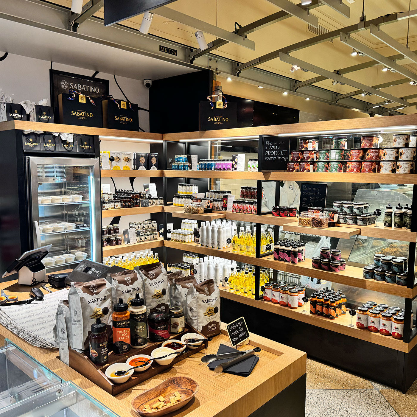 a store with shelves of food and drinks